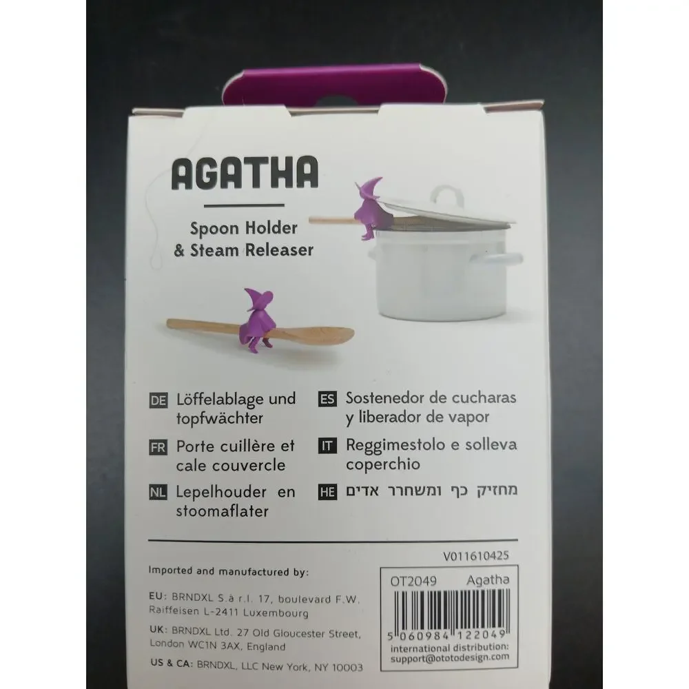 SET OF 4 Agatha Witch Spoon Holder & Steam Releaser Ototo Halloween Kitchen NEW